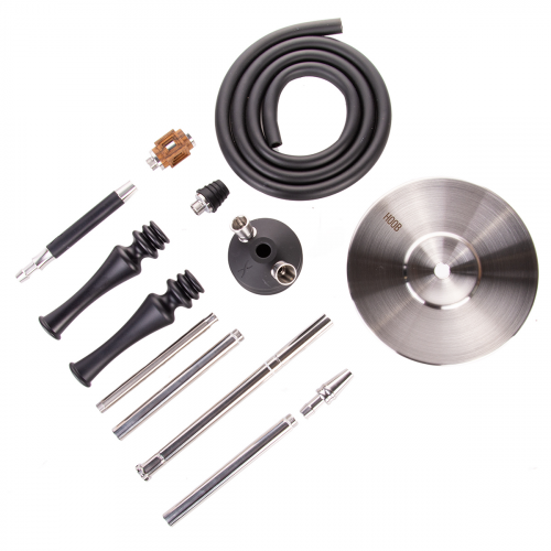 Кальян Hoob Mars - Black x Stainless steel (Черный x Нержавеющая сталь)